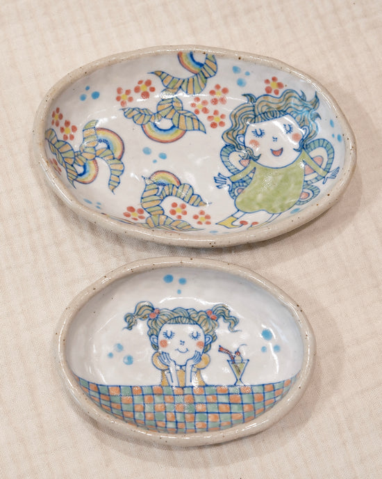 Artist あんあん堂 M(15.5cm)/S(12cm) Oval Bowl
