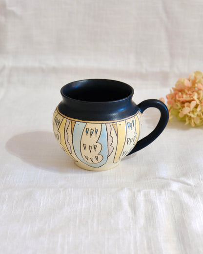 Artist 伊藤美穗 Black Mug/Saucer