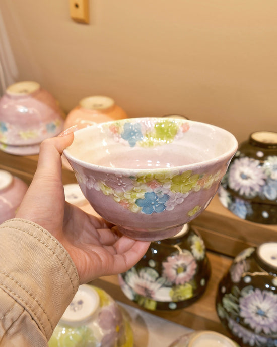 Seto ware FUKA Flower 14cm Donburi Bowl