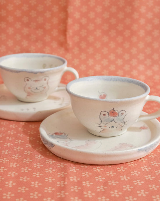 Artist 園部智子 315ml Coffee Cup with Saucer Set