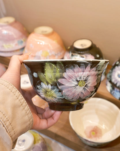 Seto ware FUKA Flower 14cm Donburi Bowl
