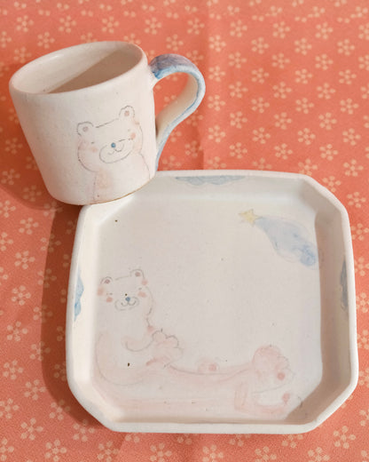 Artist 園部智子 225ml Coffee Cup with Square Saucer Set