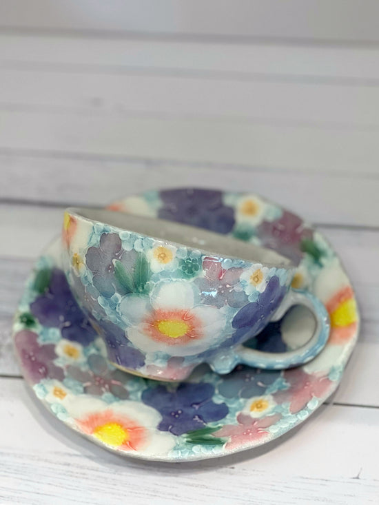 Yuzuriha Flower coffee cup set 間取紅花(Gift box)