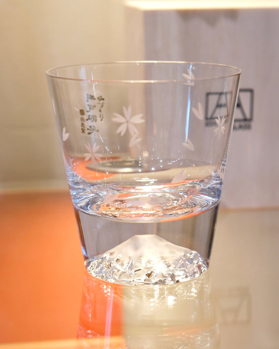 Edo Glass Fuji Glass Cup 270ml (Wooden Box)/Sakura