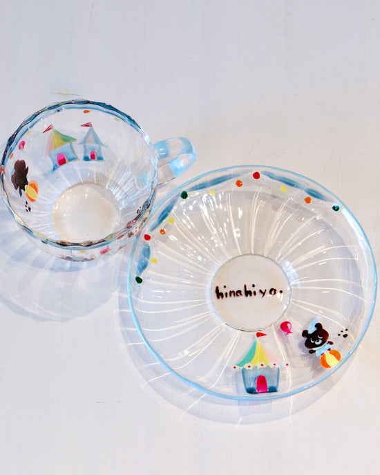 Artist Hina Hiyo Club 225ml Bear Cup w Saucer Set (Gift Box)