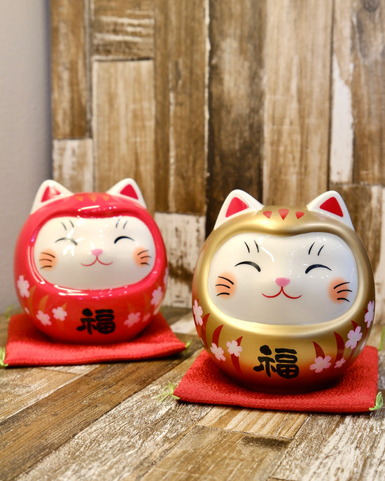 Japan Yakuho Fortune Kitty Red/Gold H10cm(Gift Box)