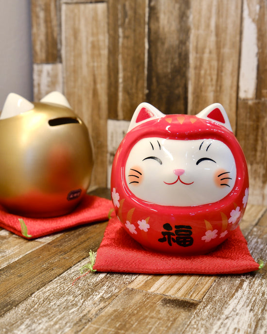 Japan Yakuho Fortune Kitty Red/Gold H10cm(Gift Box)