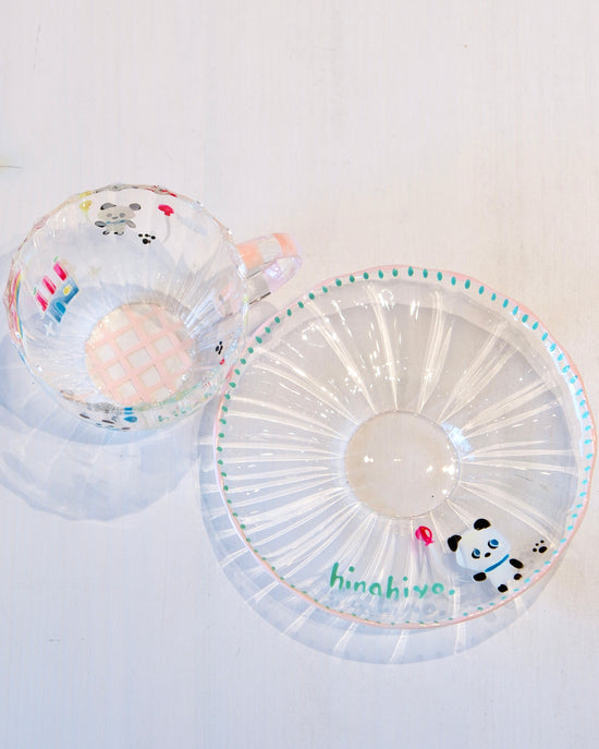 Artist Hina Hiyo Club 225ml Panda Cup w Saucer Set (Gift Box)