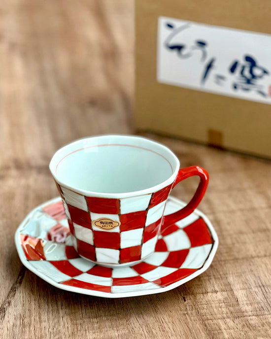 Arita ware Checkerboard Coffee Cup(Gift Box)