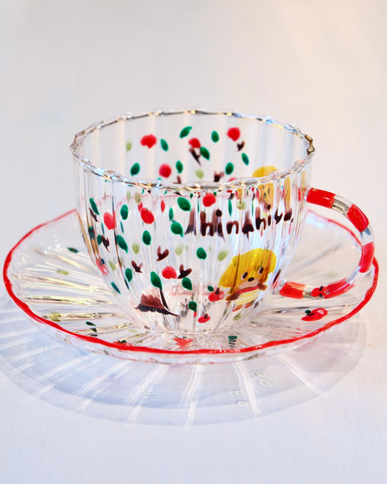 Artist Hina Hiyo Club 225ml Yellow Puppy Cup w Saucer Set (Gift Box)