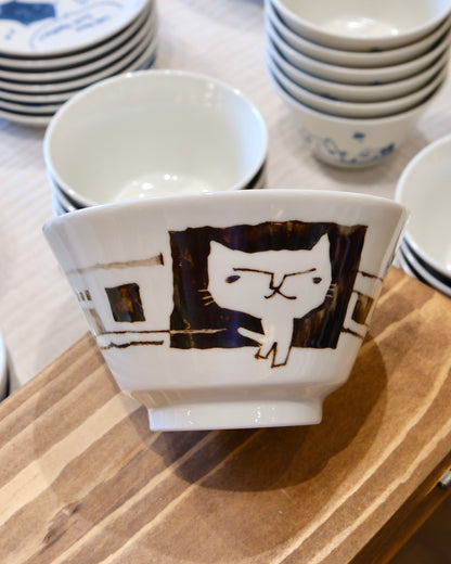 Kanesada Seito Cat H7cm Rice Bowl