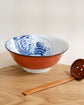 Japan Blue/Red Ramen bowl - Kanagawa