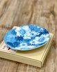 Yuzuriha Flower Oval Cake Plate 藍彩白絵花（Gift Box）