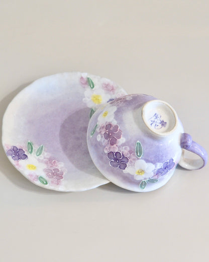 Seto ware FUKA Flower Coffee cup Set(Gift Box)
