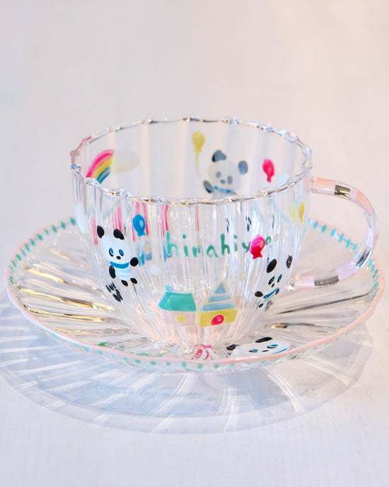 Artist Hina Hiyo Club 225ml Panda Cup w Saucer Set (Gift Box)