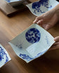 Arita Ware Hand Drawn Large Square Bowl (Gift Box)