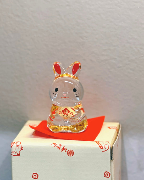 Japan Yakuho Fortune Glass Bunny(Gift Box)