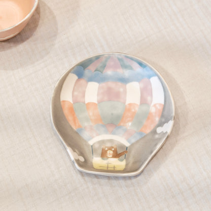 Artist 柴田礼美 14cm Hot Air Balloon Plate