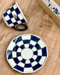 Arita ware Checkerboard Coffee Cup Blue(Gift Box)