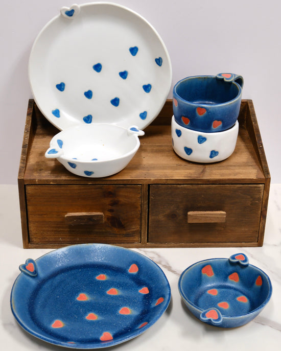 Artist Yu*Zu*Ki Blue/White Heart Series