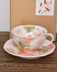 Yuzuriha Flower coffee cup set 釉彩ローズ （Gift Box）
