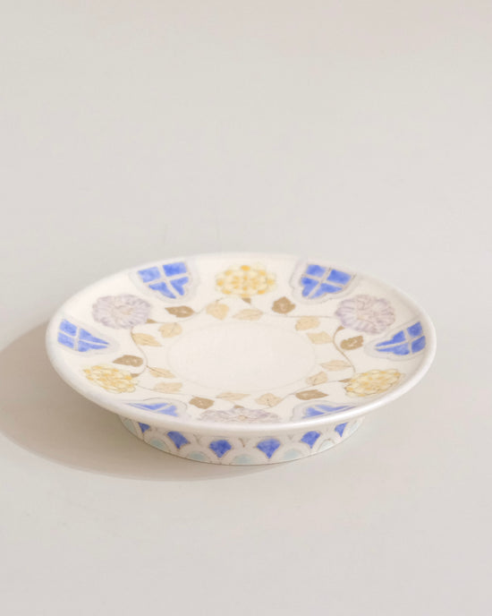 Artist 友田多紀 13.5cm High Dessert Plate Blue