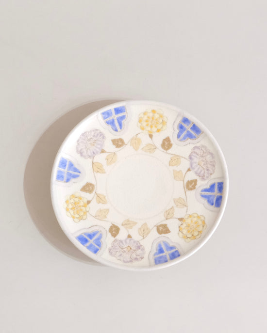 Artist 友田多紀 13.5cm High Dessert Plate Blue