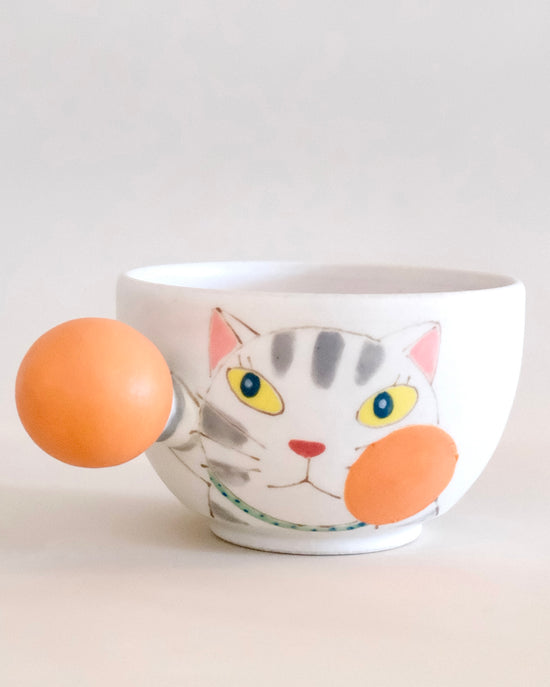 Artist 外山亜基雄 350ml Soup Cup Kitty Orange