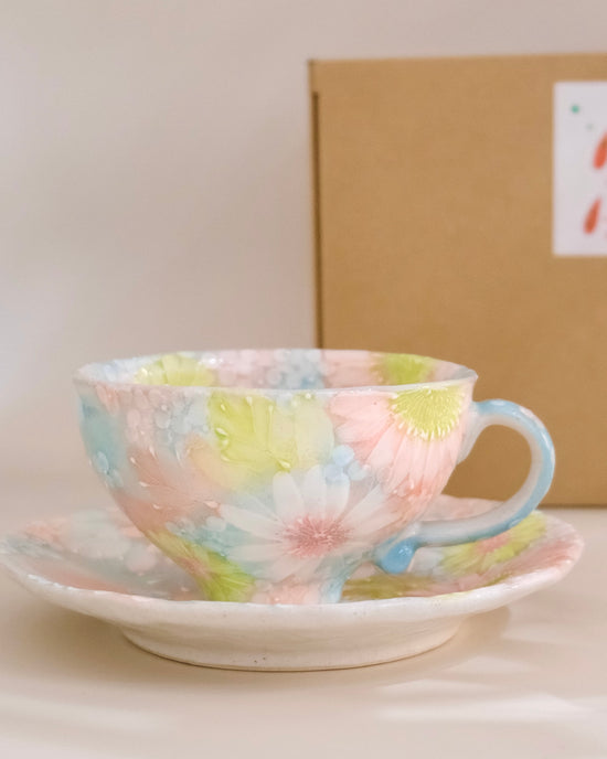 Yuzuriha Coffee cup set 彩化粧花(Gift box)