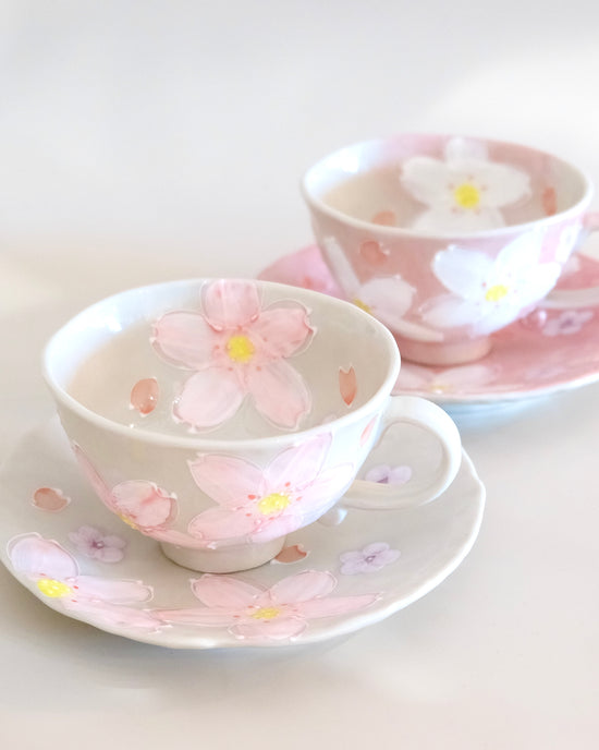 Fuka Flower Pair Coffee Cup Sets (Gift Box)
