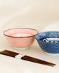 Mino ware 2pcs 15cm Don Bowls w Chopsticks(Gift Box)