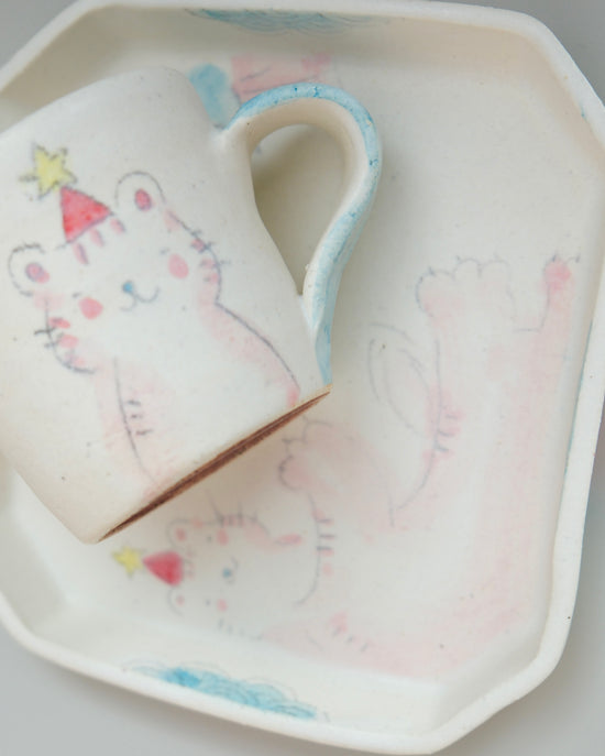 Artist 園部智子 180mlMug w 15.8cm Square Plate Set 