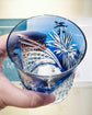 Kagami Crystal ｢江戸菊｣ Pair Whisky Glasses(Wooden Box)