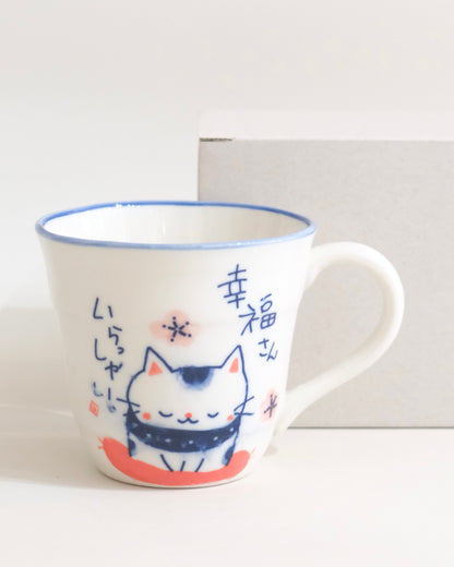 Mino ware Fortune Kitty Mug/Plate（Gift Box）