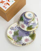 Yuzuriha Flower tea cup and saucer set 花かざり(Gift Box)