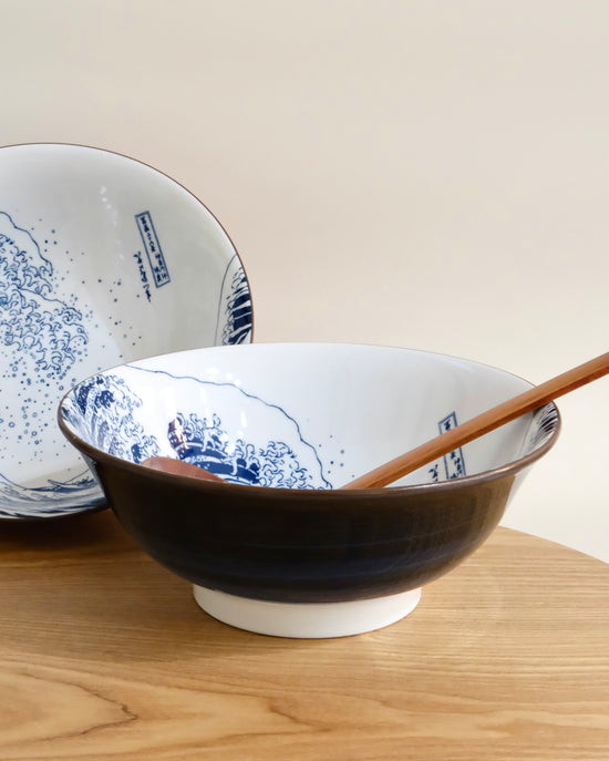 Japan Blue/Red Ramen bowl - Kanagawa