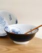 Japan Blue/Red Ramen bowl - Kanagawa