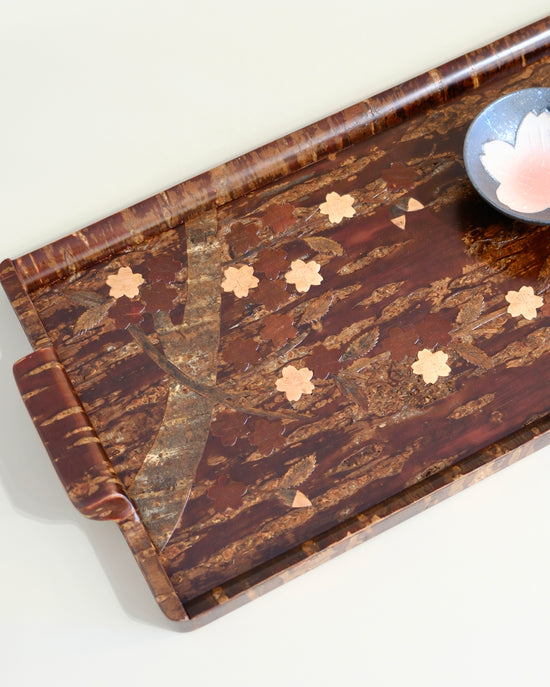 Yatsuyanagi Sakura Wood 43cm Tray w Handle(Gift Box)