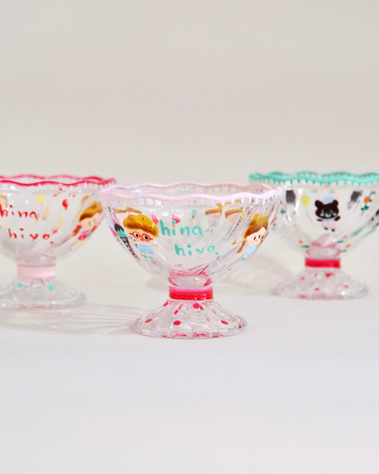 Artist Hina Hiyo Club H7.5cm Rose Red/Green/Pink Dessert Cup