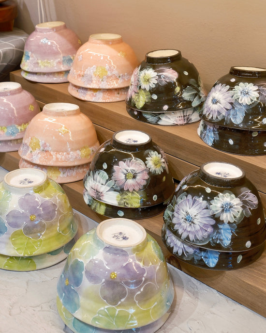 Seto ware FUKA Flower 14cm Donburi Bowl