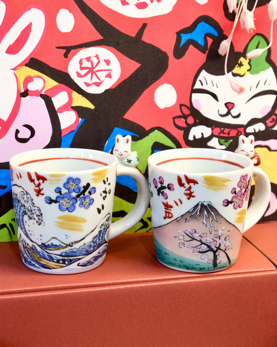 Yudachi 江戸の旅 Pair Mug with Bunny(Gift Box)