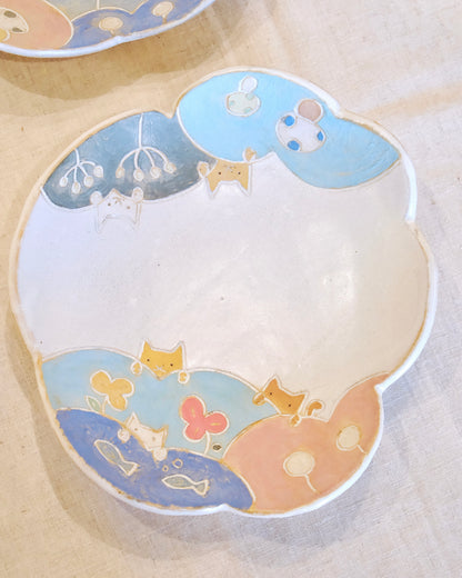 Japan Artist 星桐子 Hoshi Kiriko Cloud Plate 18cm