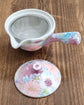 Yuzuriha Flower teapot 300ml 色彩花 平急须 (Gift Box)