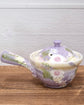 Yuzuriha Flower teapot 300ml 花かざり 平急须 (Gift Box)