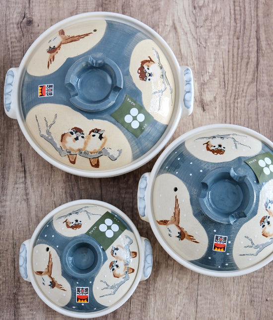 Banko ware Snow Bird 0.9L/2.3L/3.4L Donabe (Gift Box)