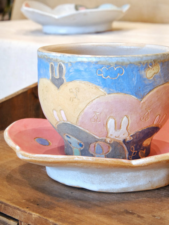 Japan Artist 星桐子 Hoshi Kiriko Cup &Saucer Set 250ml