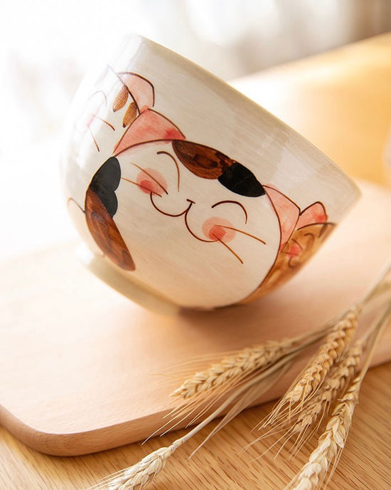 Hasami ware Cutie Kitty Ramen Bowl
