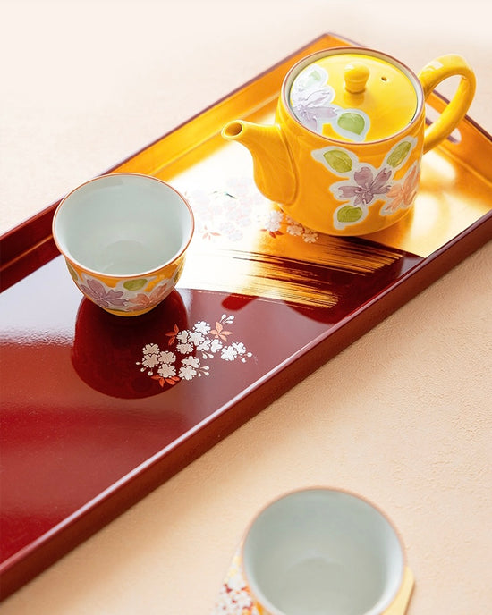 Japan Yamanaka Sakura Tray Rectangle(Gift Box)