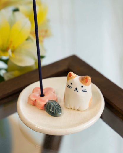 Seto ware Incense Holder(Gift Box)Kitty/Bunny/Owl