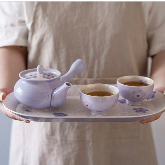 Arita ware Purple Sakura Ceramic Tray(Gift Box)